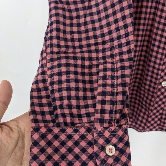 TALBOTS Checked Roll Tab Long Sleeve Button Down Shirt - Picture 7 of 12